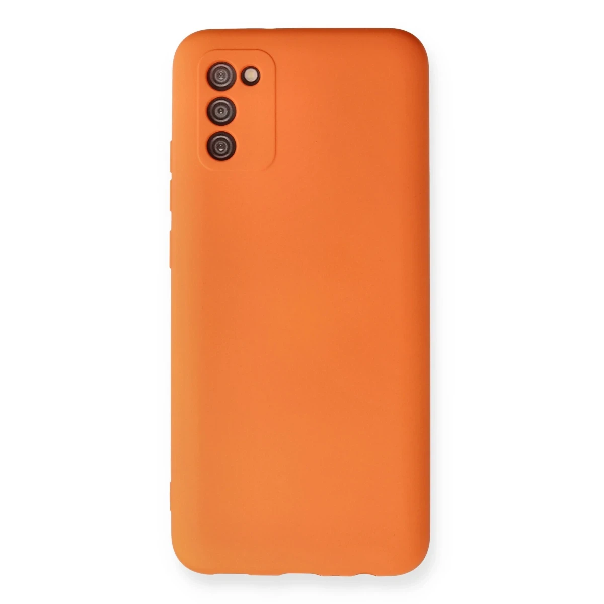 Newface Samsung Galaxy A02S Kılıf Nano içi Kadife Silikon - Turuncu