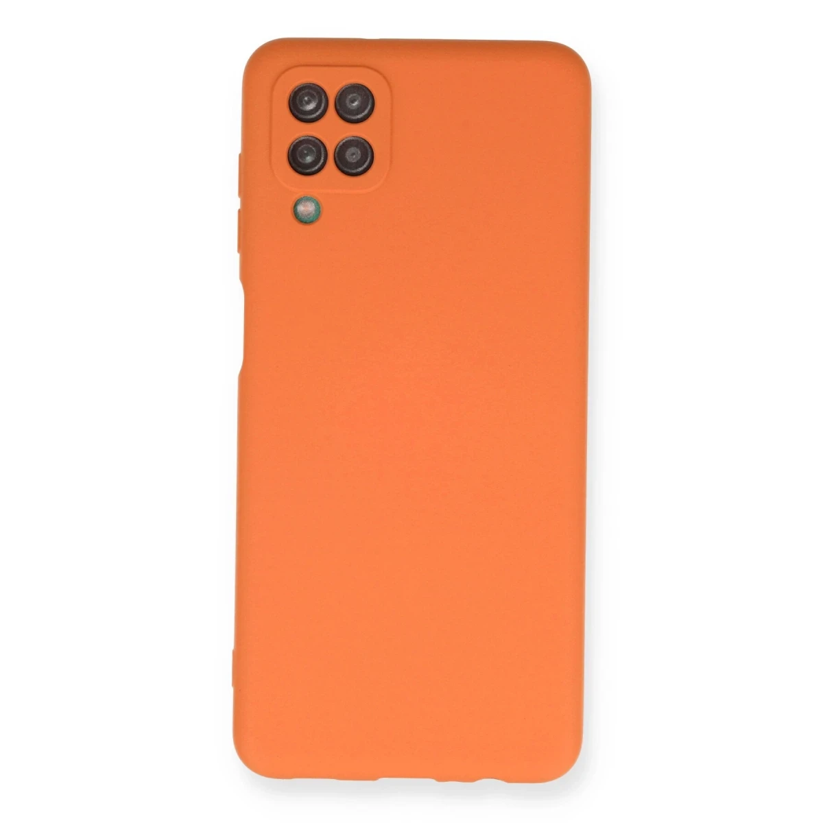Newface Samsung Galaxy A12 Kılıf Nano içi Kadife Silikon - Turuncu