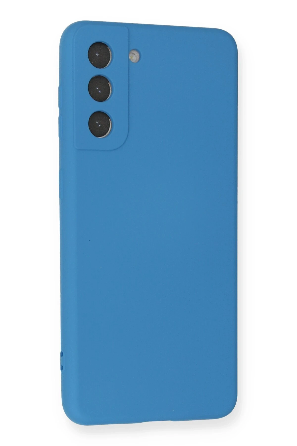 Newface Samsung Galaxy S21 Kılıf Nano içi Kadife Silikon - Mavi
