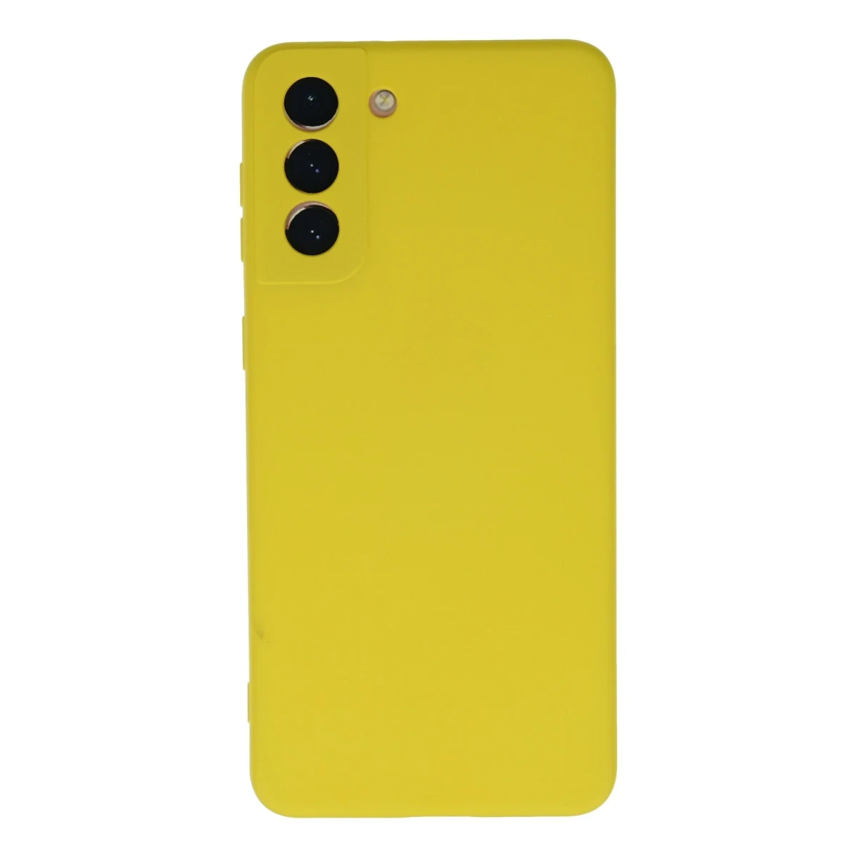 Newface Samsung Galaxy S21 Plus Kılıf Nano içi Kadife Silikon - Sarı