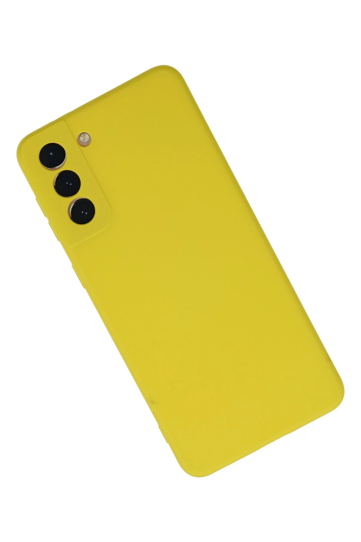 Newface Samsung Galaxy S21 Plus Kılıf Nano içi Kadife Silikon - Sarı
