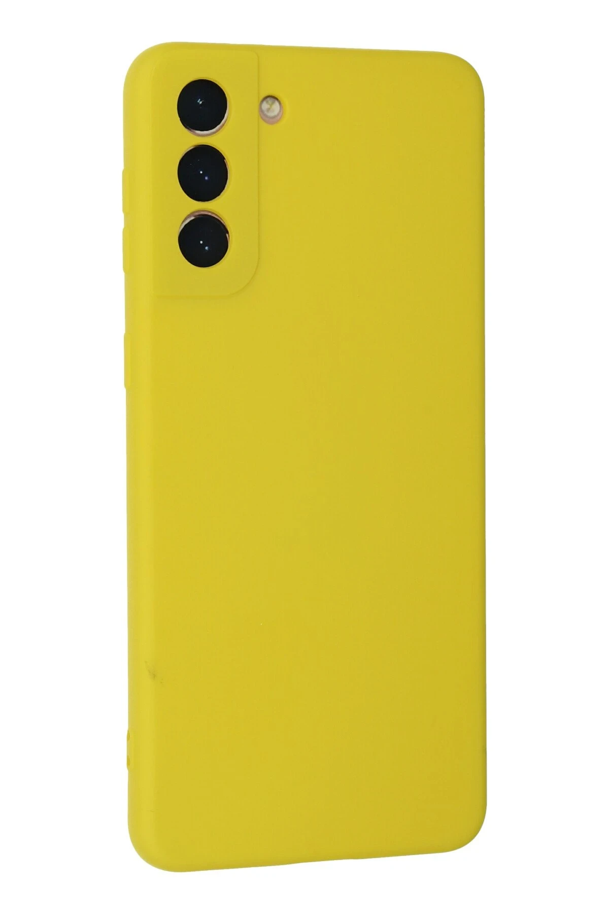 Newface Samsung Galaxy S21 Plus Kılıf Nano içi Kadife Silikon - Sarı