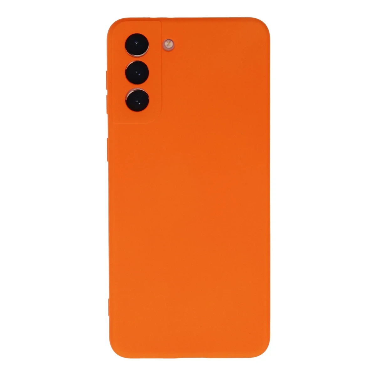 Newface Samsung Galaxy S21 Plus Kılıf Nano içi Kadife Silikon - Turuncu