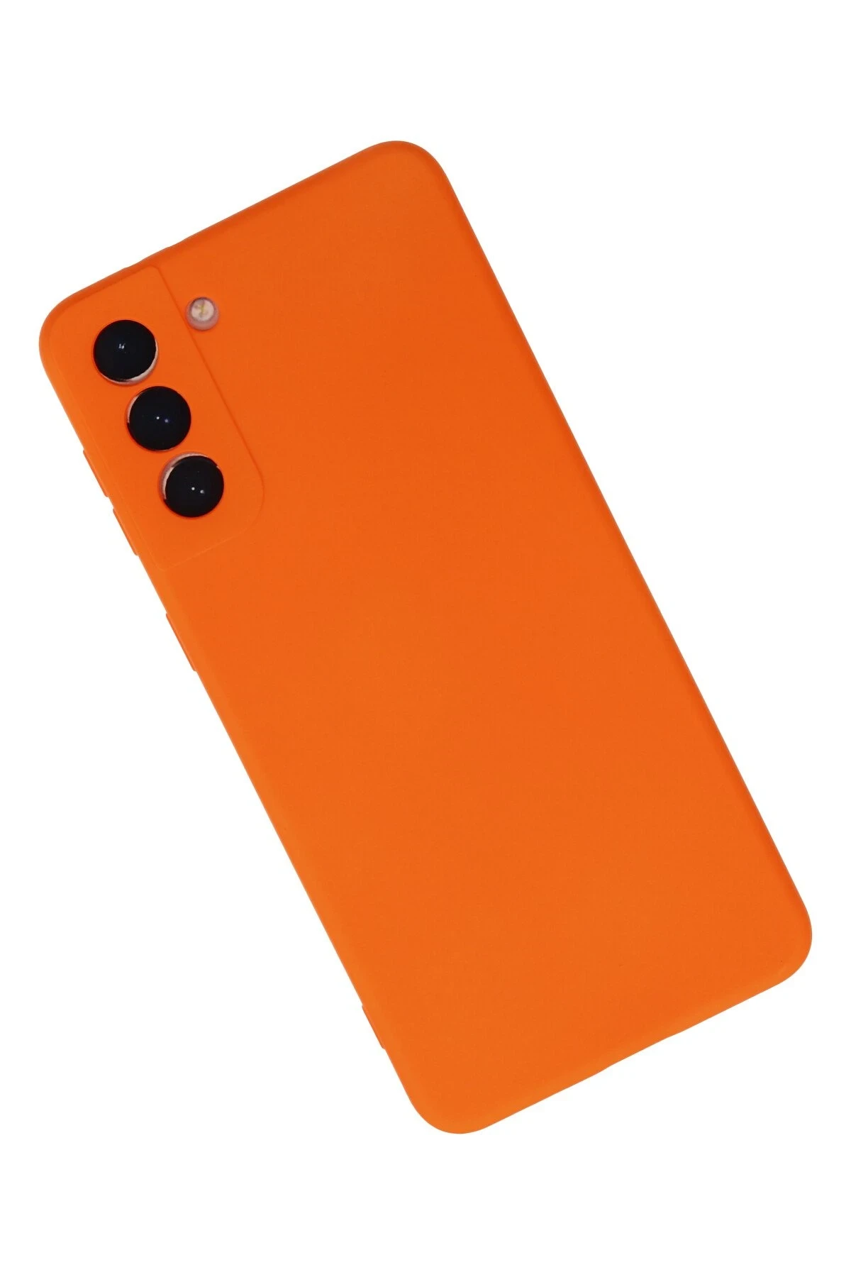 Newface Samsung Galaxy S21 Plus Kılıf Nano içi Kadife Silikon - Turuncu