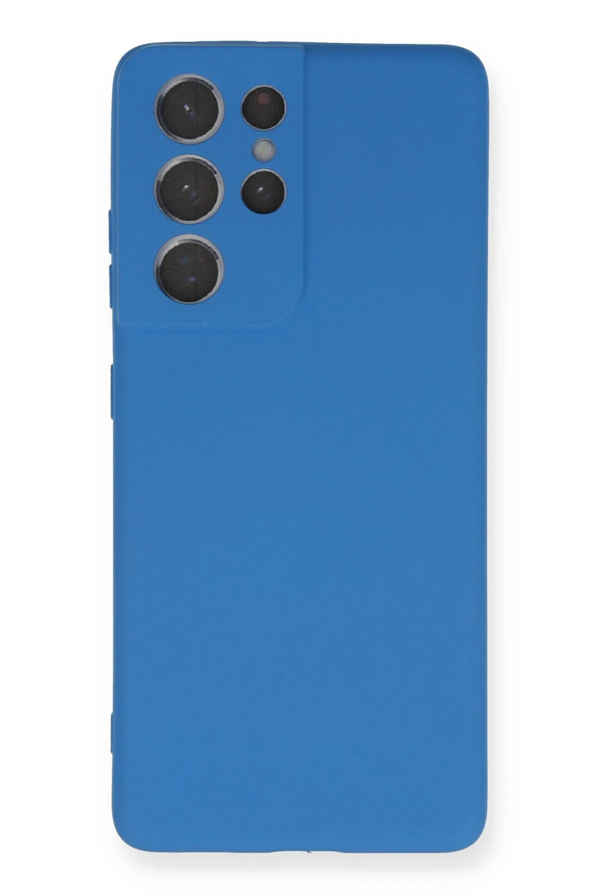 Newface Samsung Galaxy S21 Ultra Kılıf Nano içi Kadife Silikon - Mavi