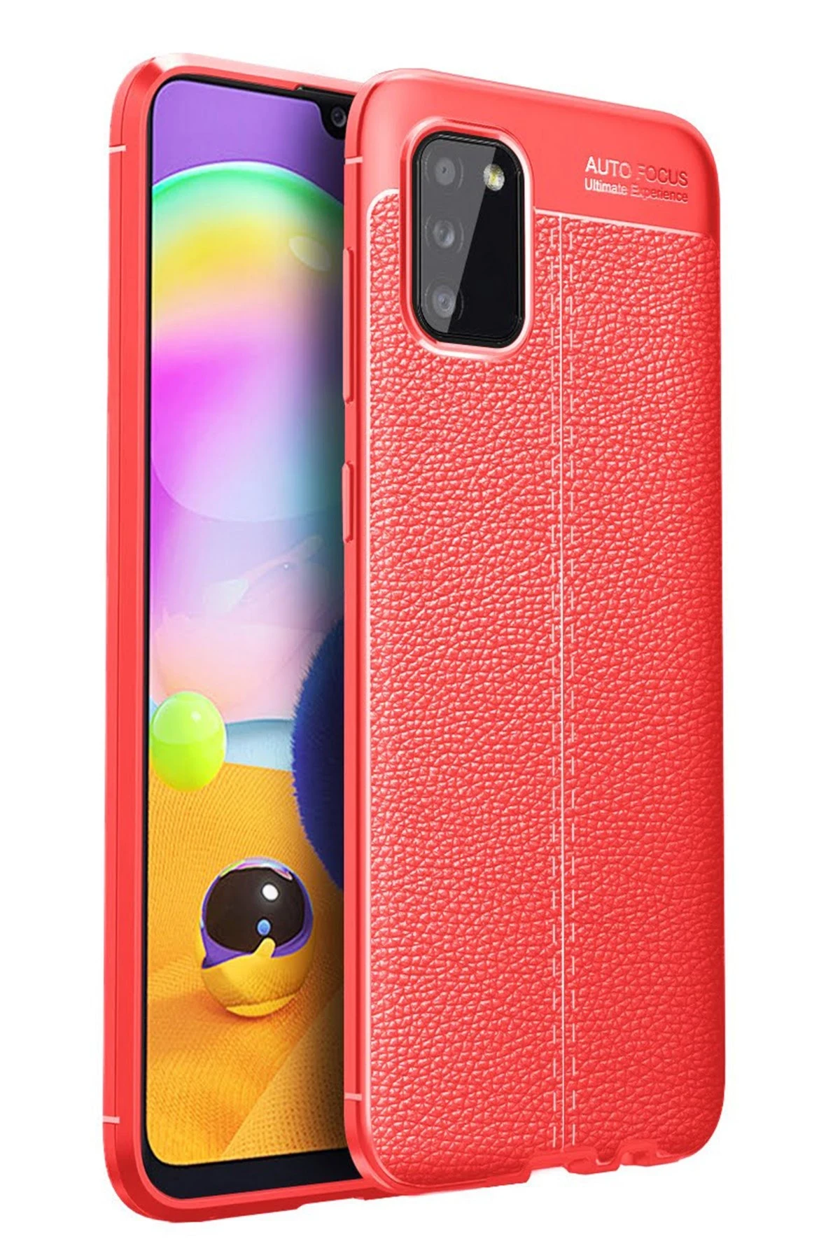 Newface Samsung Galaxy A02S Kılıf Auto Focus Kapak - Kırmızı