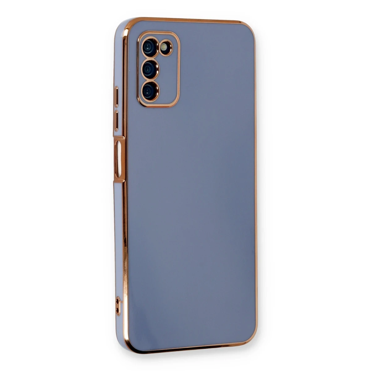 Newface Samsung Galaxy A03S Kılıf Volet Silikon - Mavi