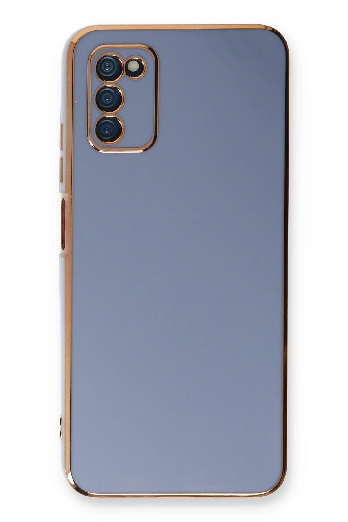 Newface Samsung Galaxy A03S Kılıf Volet Silikon - Mavi