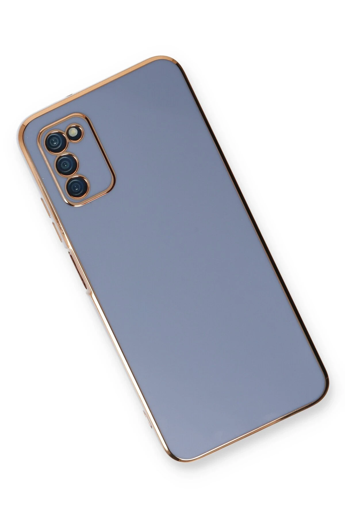 Newface Samsung Galaxy A03S Kılıf Volet Silikon - Mavi