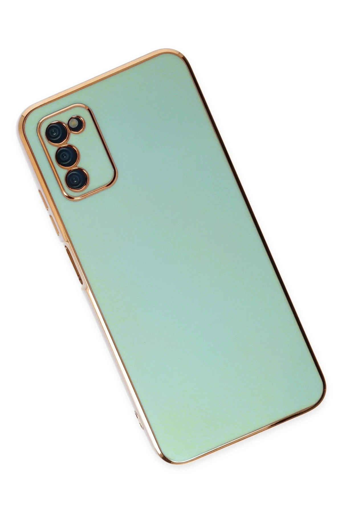 Newface Samsung Galaxy A03S Kılıf Volet Silikon - Açık Yeşil