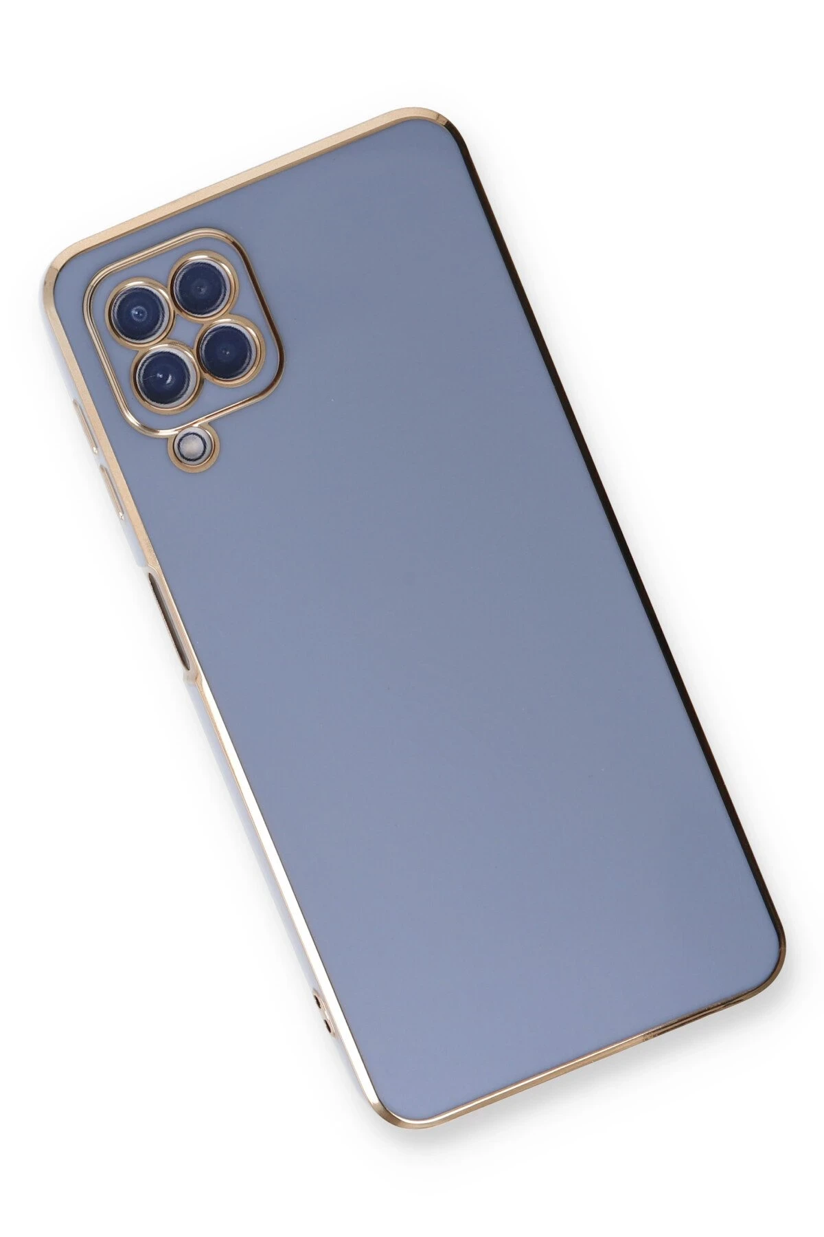 Newface Samsung Galaxy A22 Kılıf Volet Silikon - Mavi