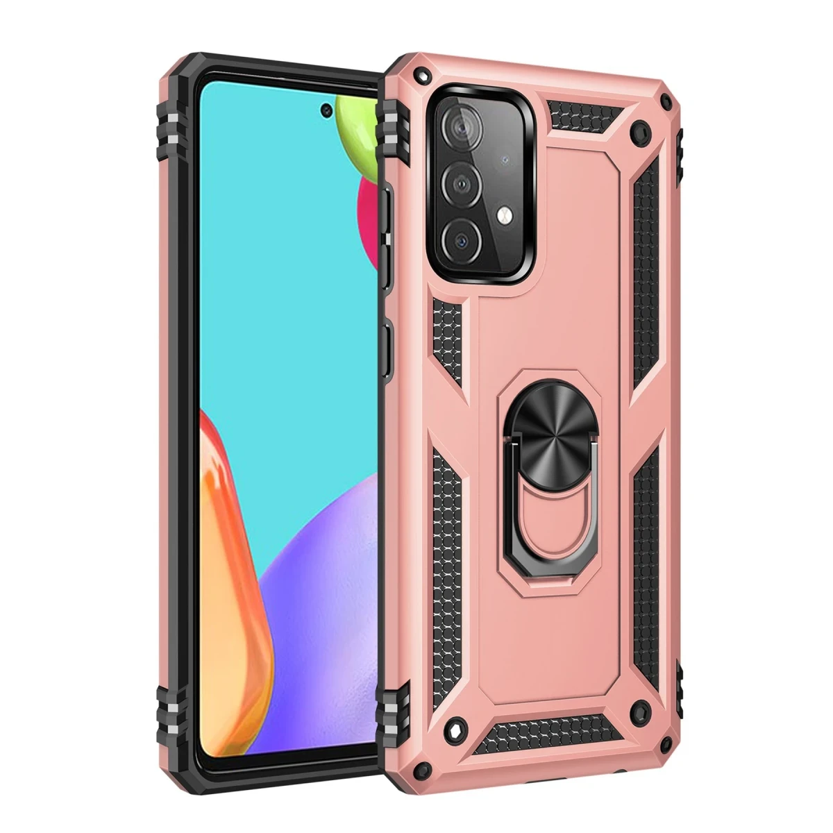 Newface Samsung Galaxy A32 Kılıf Sofya Yüzüklü Silikon Kapak - Rose