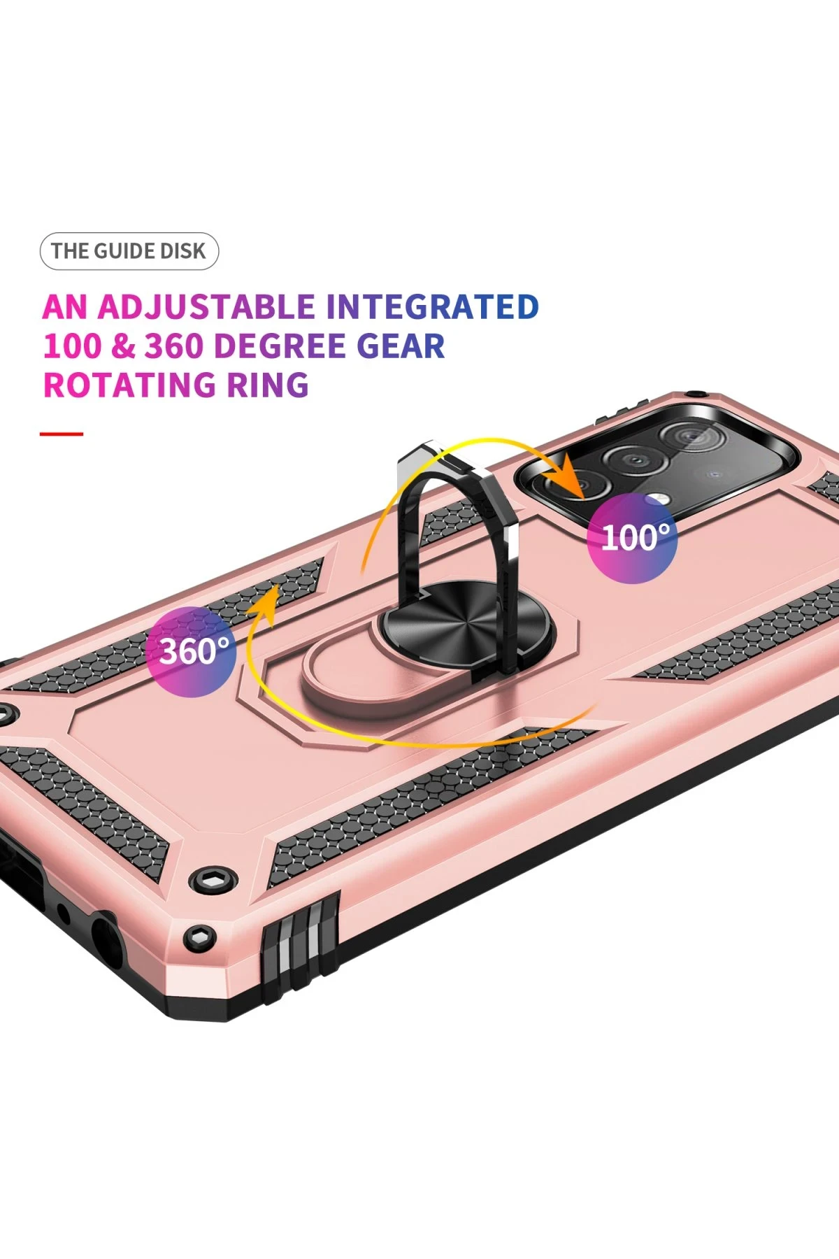 Newface Samsung Galaxy A32 Kılıf Sofya Yüzüklü Silikon Kapak - Rose