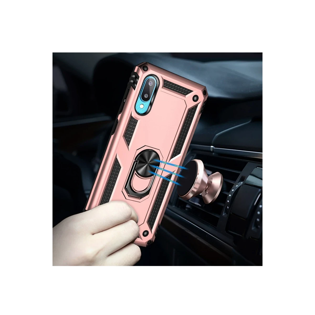 Newface Samsung Galaxy A02 Kılıf Sofya Yüzüklü Silikon Kapak - Rose
