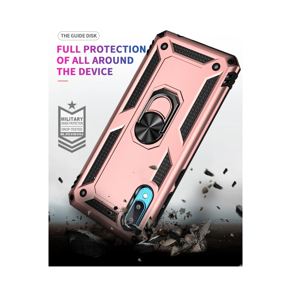 Newface Samsung Galaxy A02 Kılıf Sofya Yüzüklü Silikon Kapak - Rose