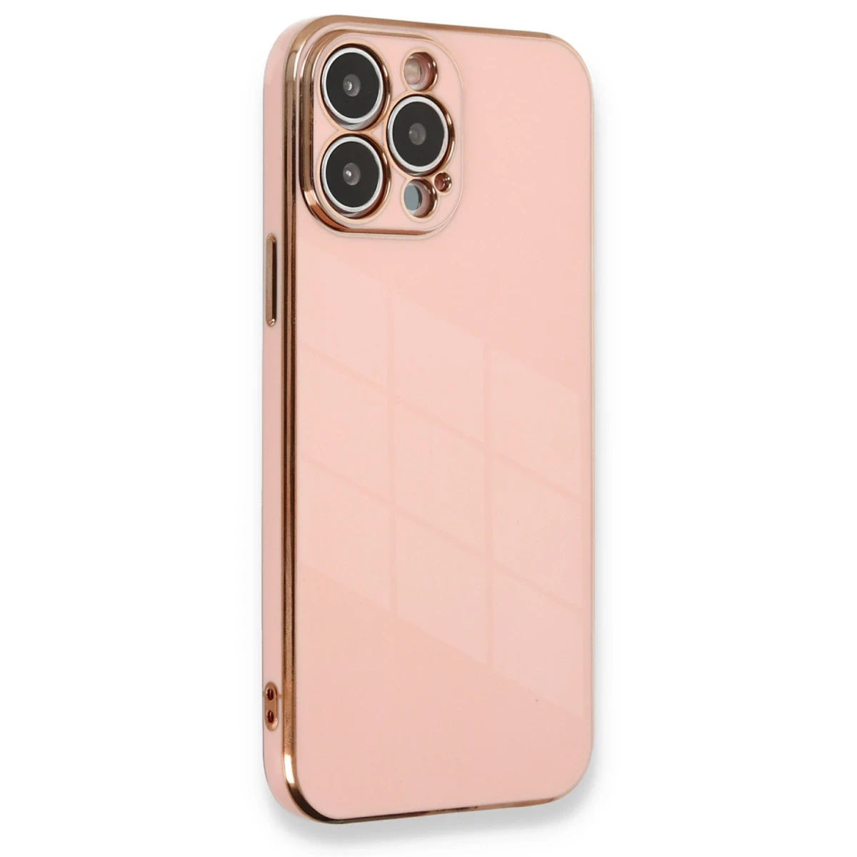 Newface Apple iPhone 13 Pro Max Kılıf Volet Silikon - Pembe