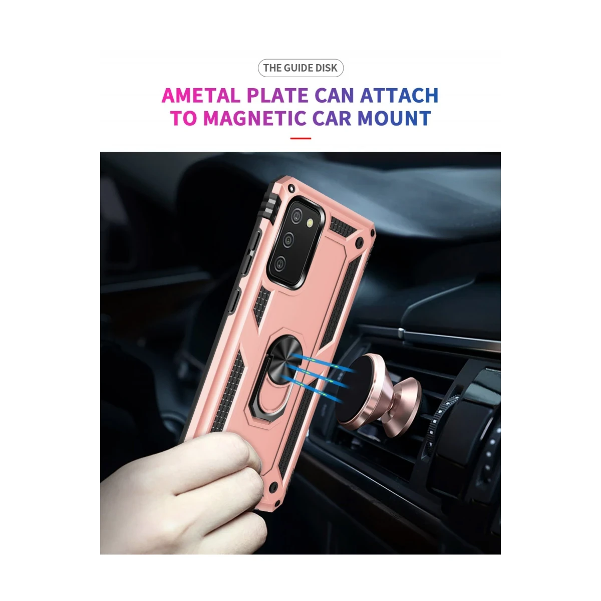 Newface Samsung Galaxy A02S Kılıf Sofya Yüzüklü Silikon Kapak - Rose