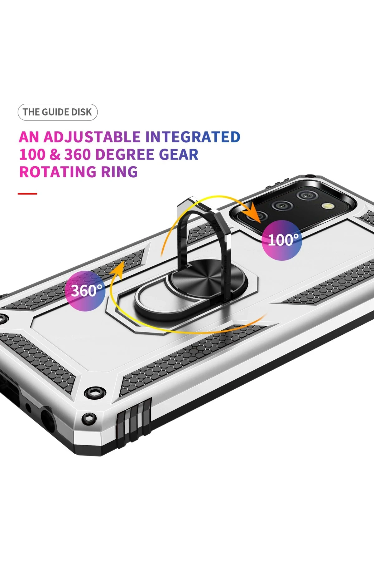 Newface Samsung Galaxy A02S Kılıf Sofya Yüzüklü Silikon Kapak - Gümüş