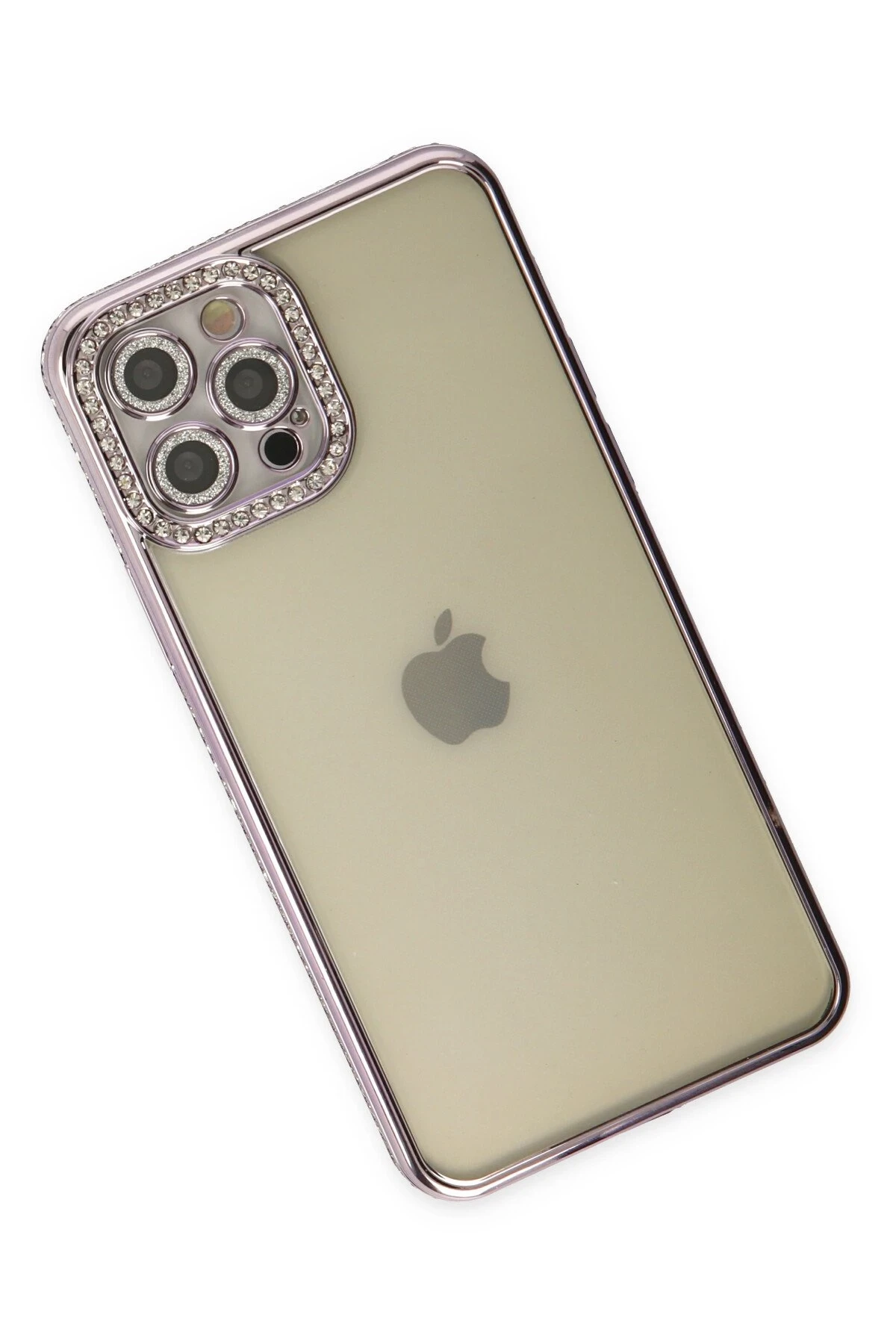 Newface iPhone 12 Pro Kılıf Joke Taşlı Silikon - Mor