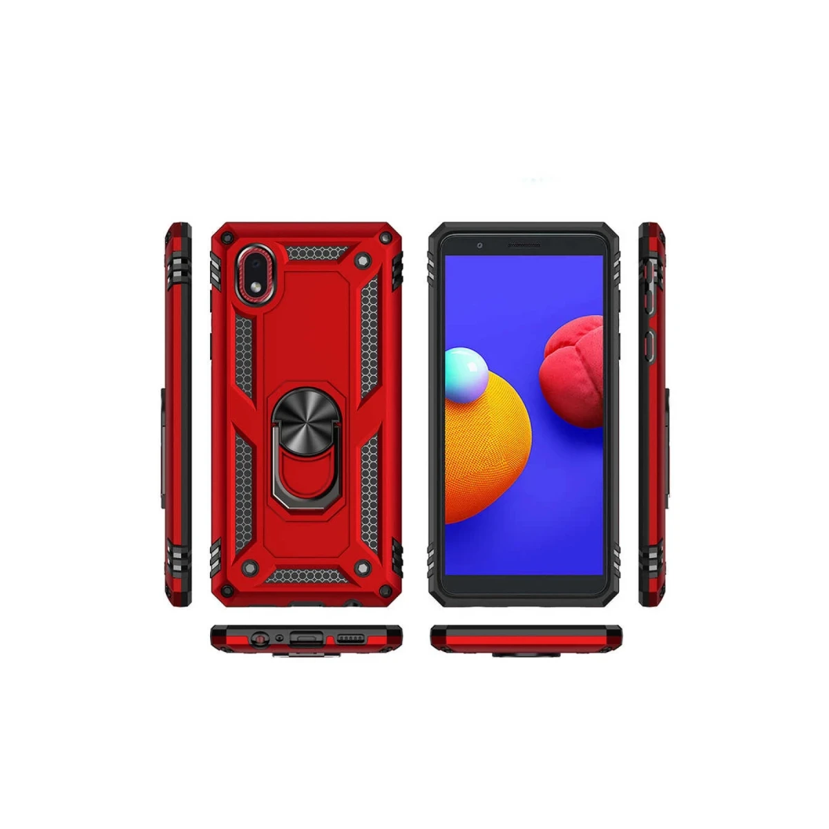 Newface Samsung Galaxy A01 Core Kılıf Sofya Yüzüklü Silikon Kapak - Gümüş — görsel 11
