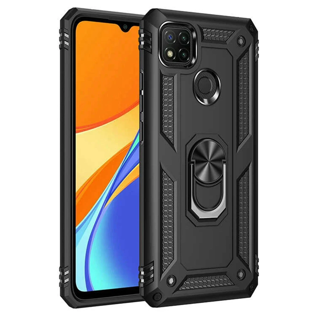 Newface Xiaomi Redmi 9C Kılıf Sofya Yüzüklü Silikon Kapak - Siyah — görsel 9
