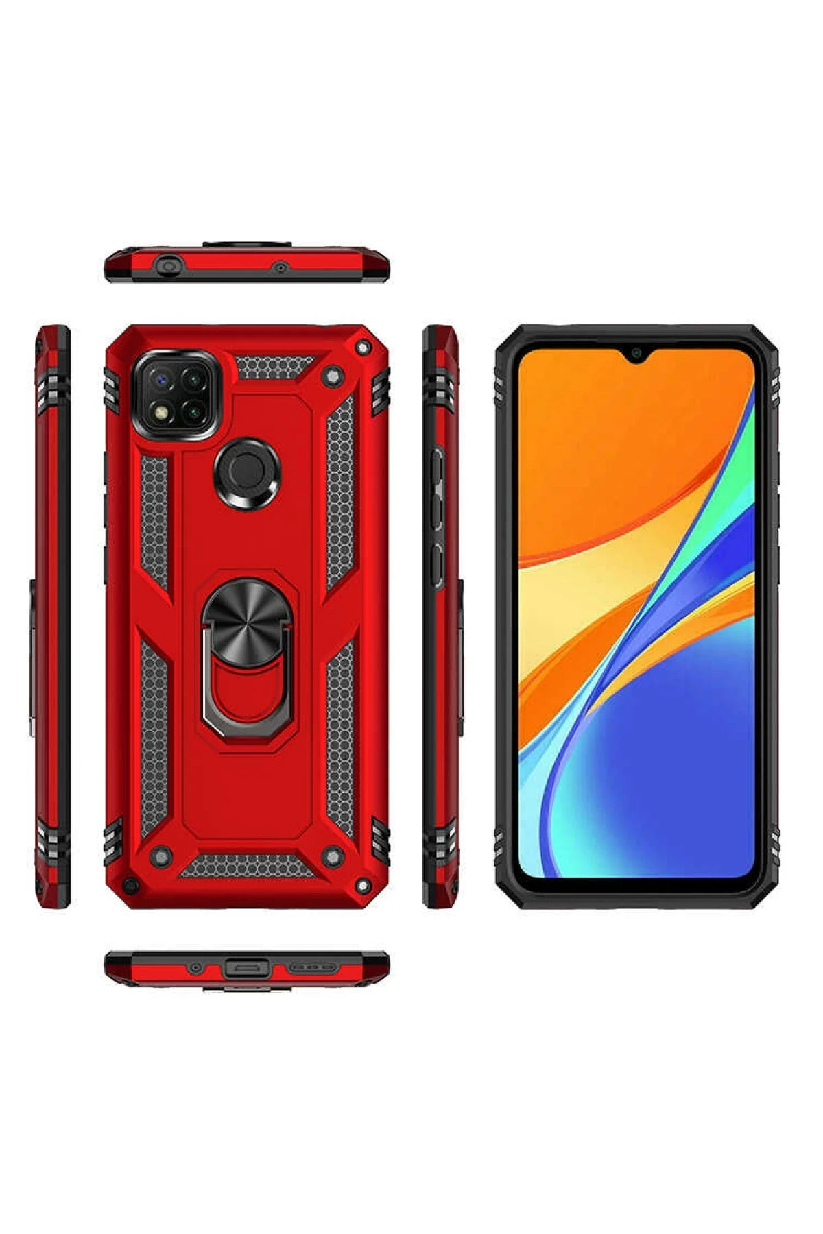 Newface Xiaomi Redmi 9C Kılıf Sofya Yüzüklü Silikon Kapak - Siyah — görsel 3