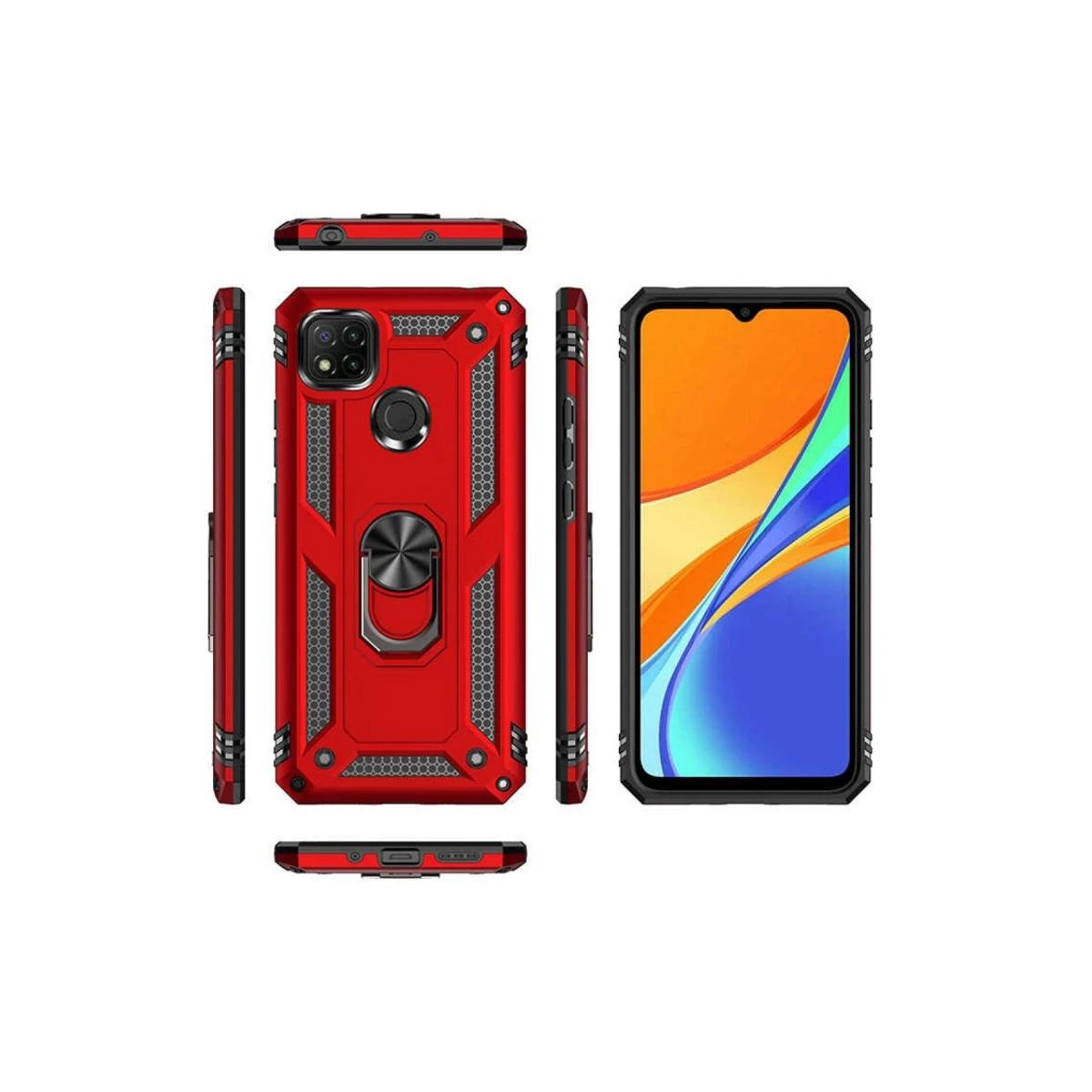 Newface Xiaomi Redmi 9C Kılıf Sofya Yüzüklü Silikon Kapak - Siyah — görsel 11