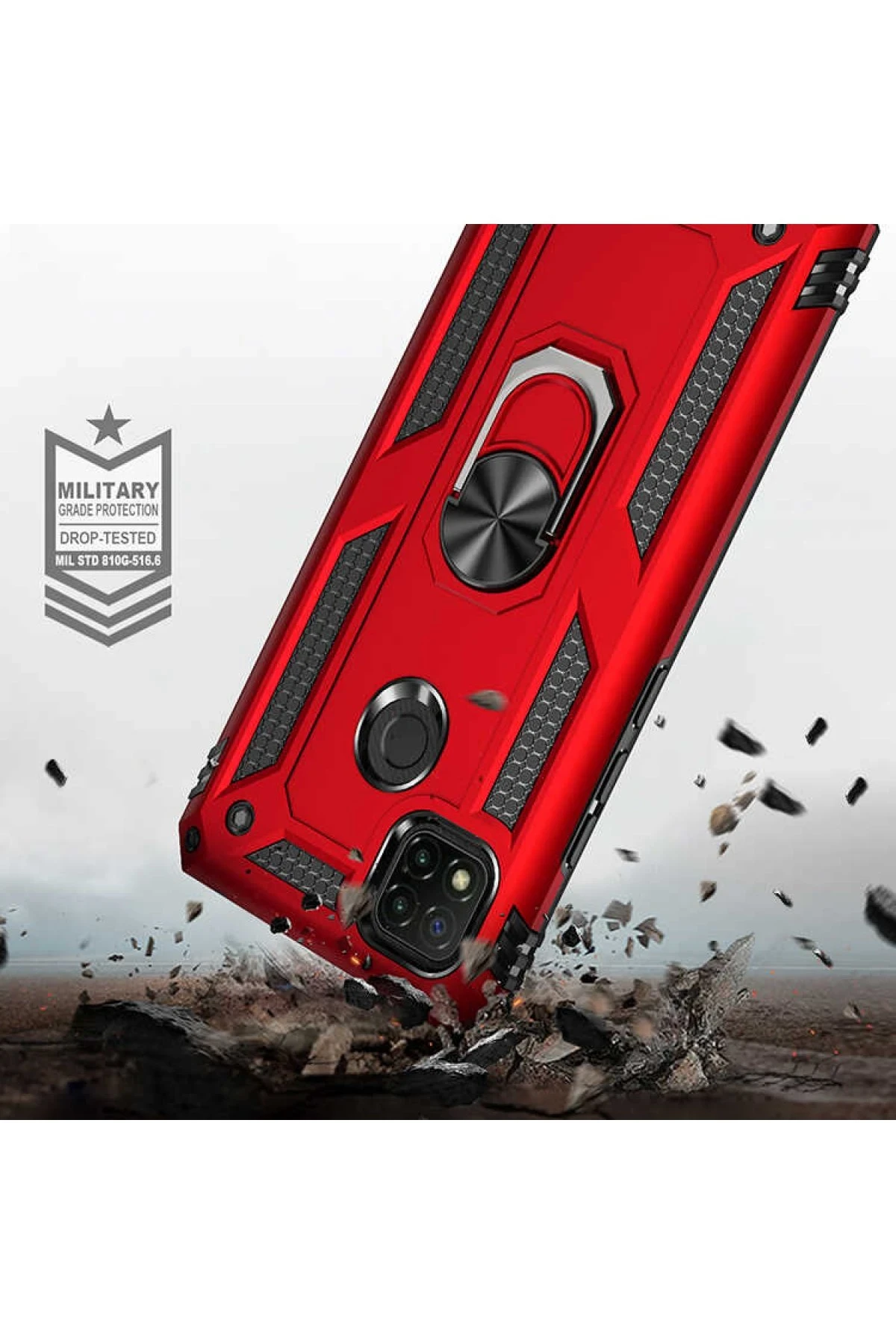 Newface Xiaomi Redmi 9C Kılıf Sofya Yüzüklü Silikon Kapak - Siyah — görsel 7