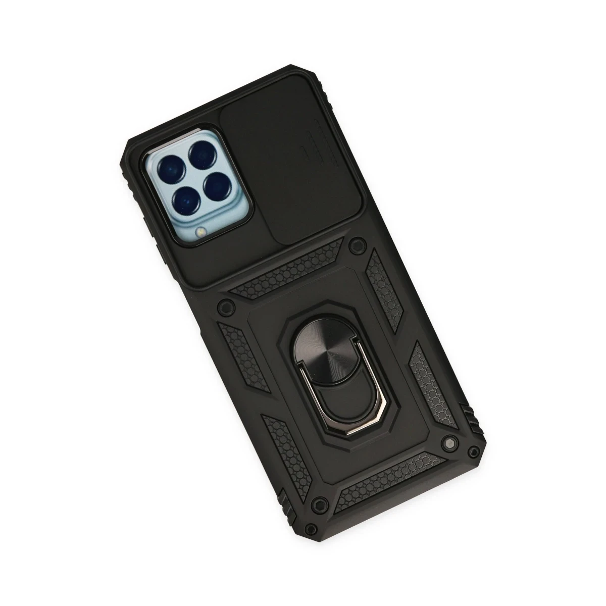 Newface Samsung Galaxy M33 Kılıf Pars Lens Yüzüklü Silikon - Siyah — görsel 6