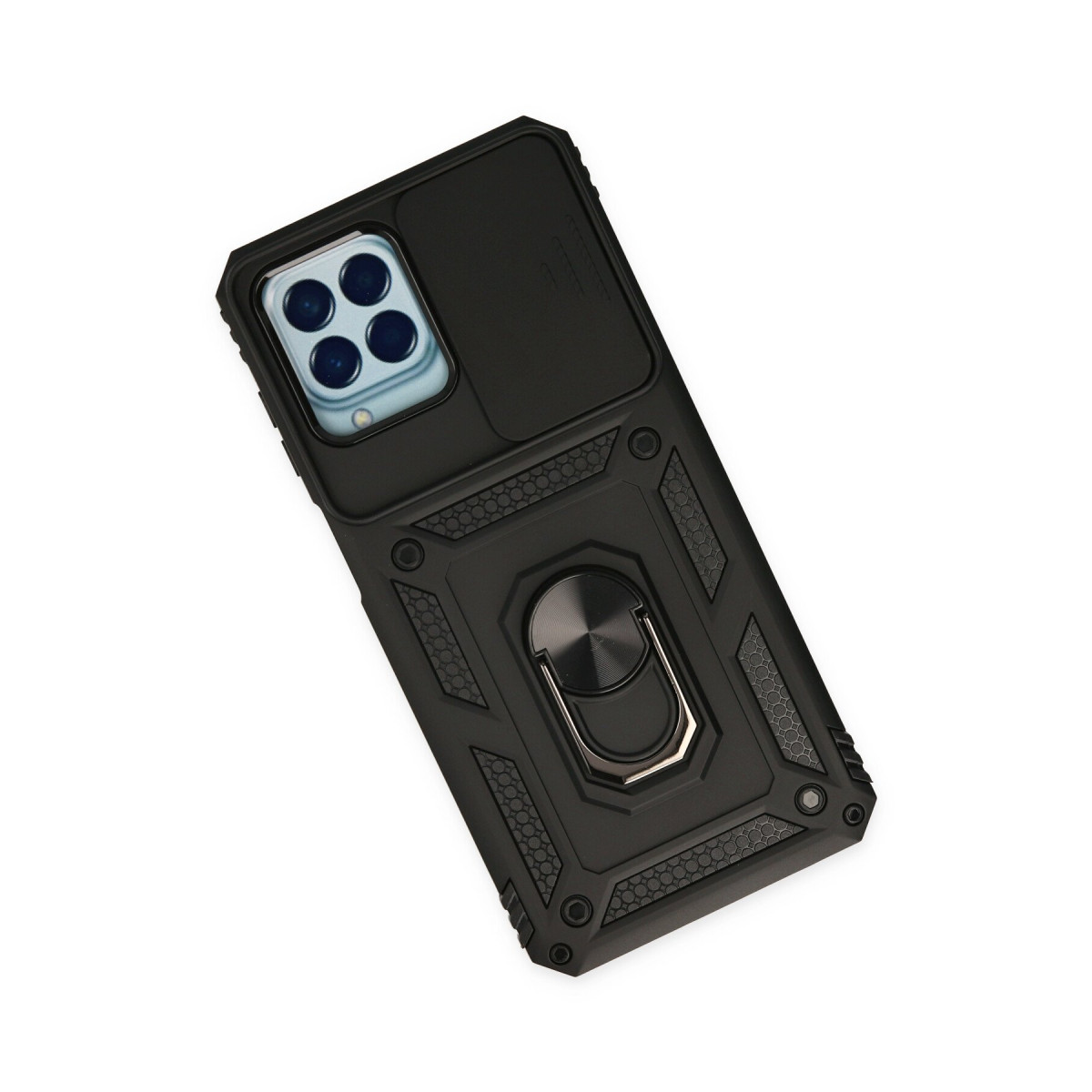 Newface Samsung Galaxy M33 Kılıf Pars Lens Yüzüklü Silikon - Siyah — görsel 9