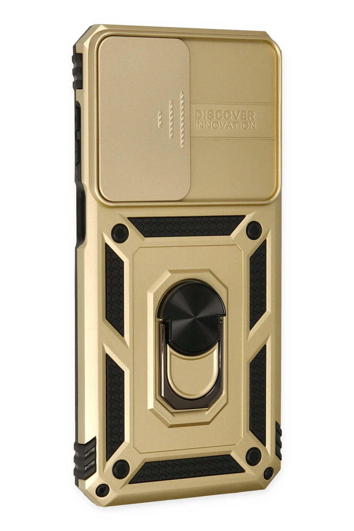 Newface Samsung Galaxy M33 Kılıf Pars Lens Yüzüklü Silikon - Gold