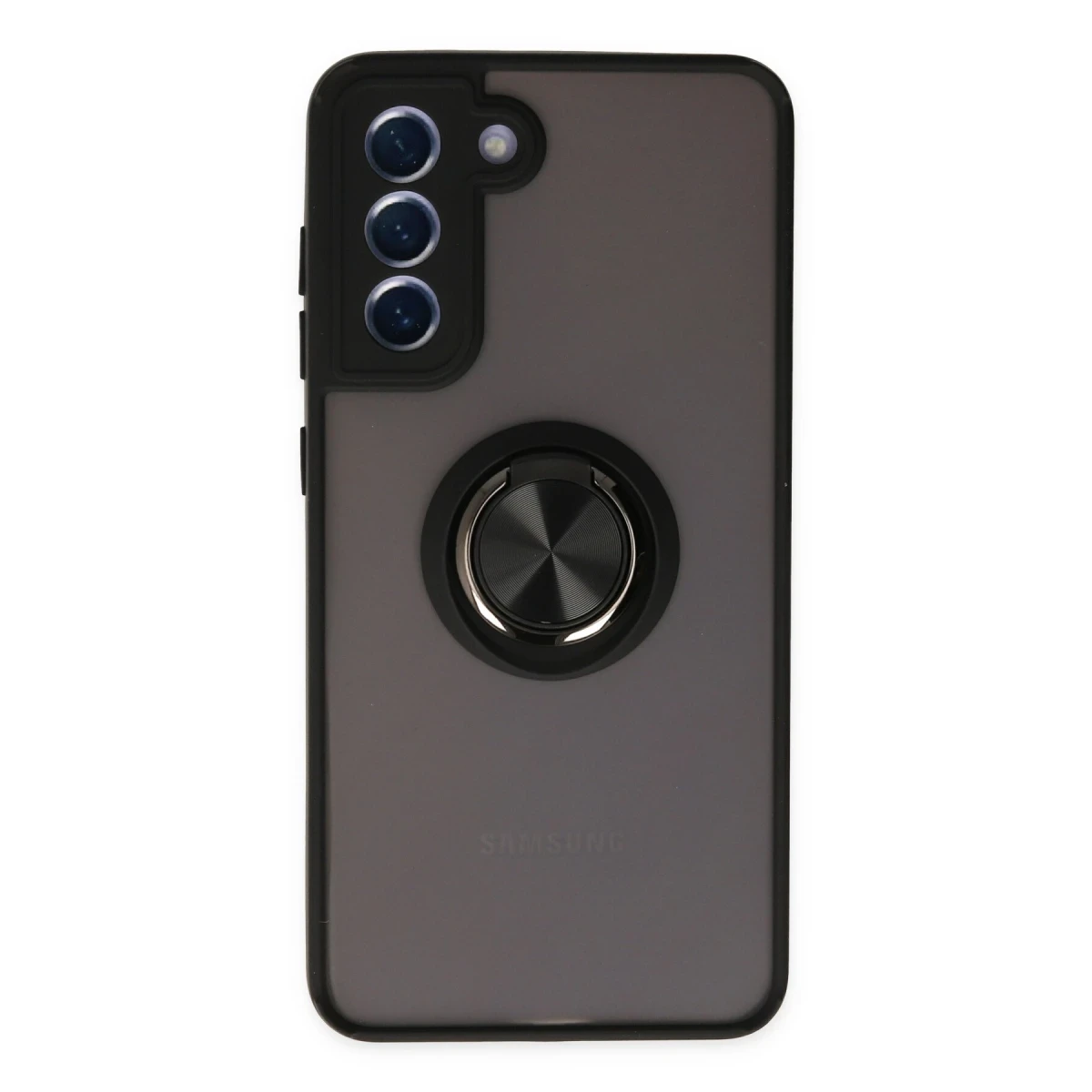 Newface Samsung Galaxy S21 FE Kılıf Montreal Yüzüklü Silikon Kapak - Siyah — görsel 4