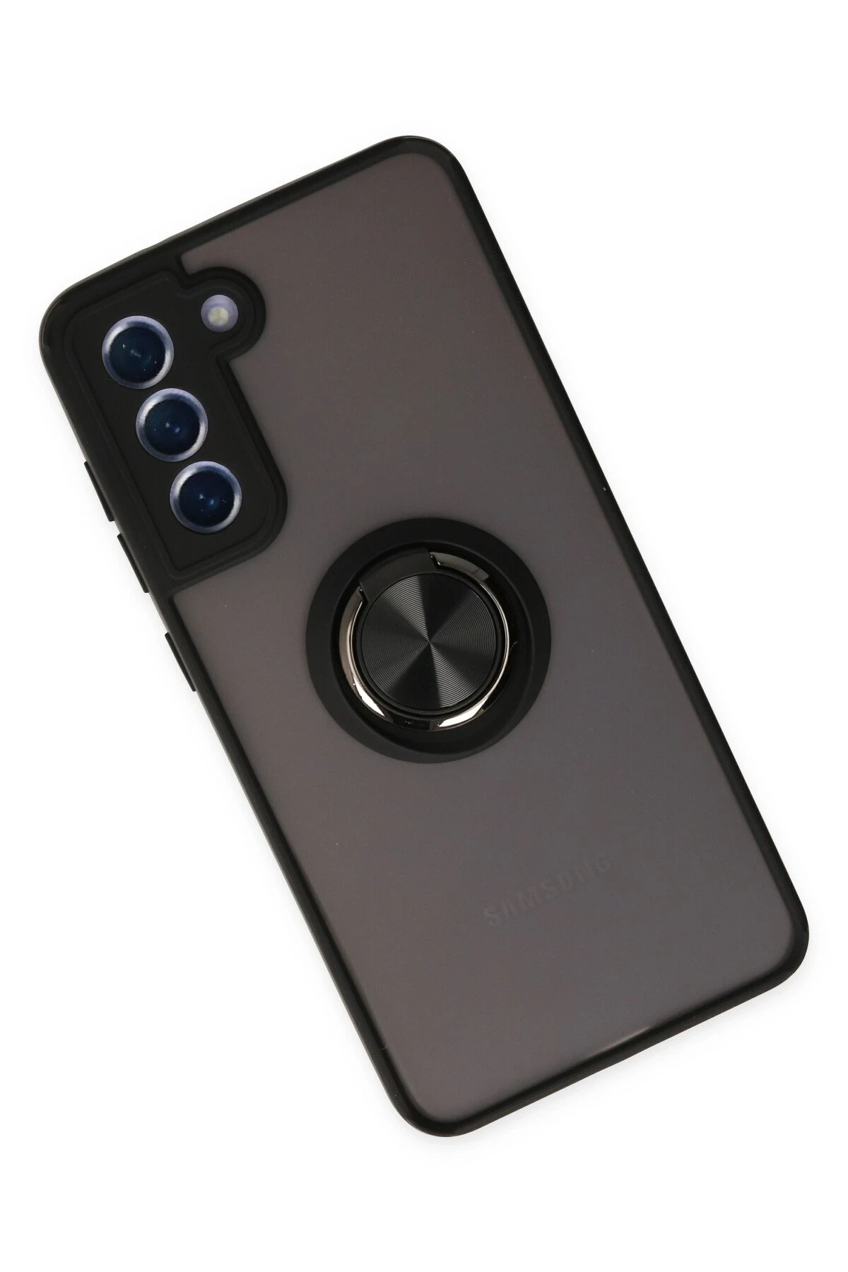 Newface Samsung Galaxy S21 FE Kılıf Montreal Yüzüklü Silikon Kapak - Siyah — görsel 2