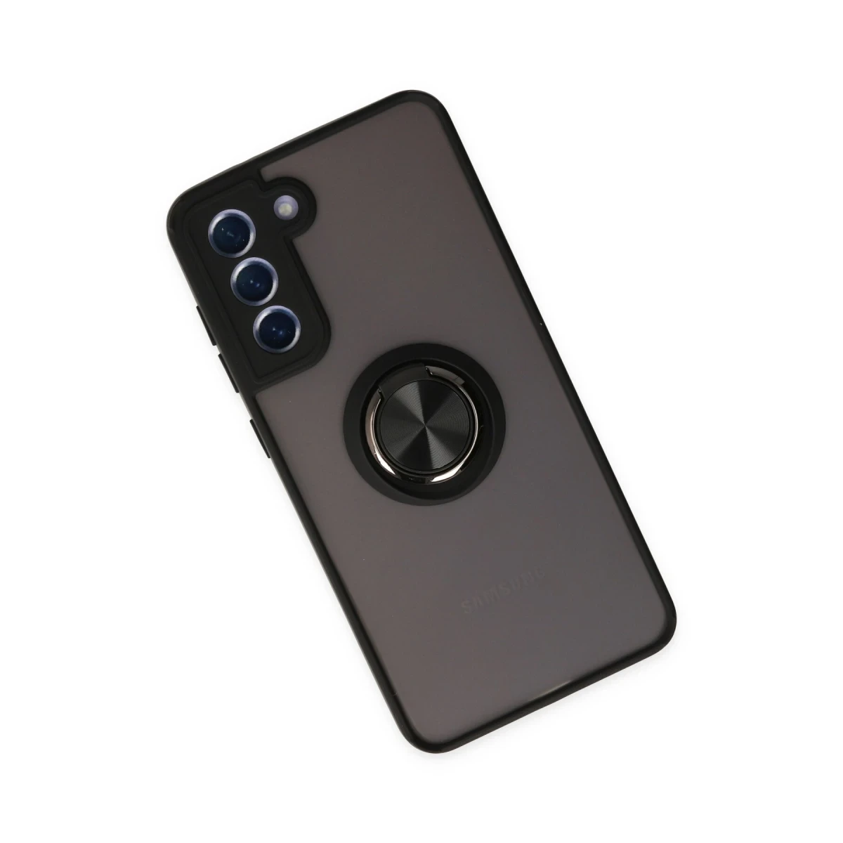 Newface Samsung Galaxy S21 FE Kılıf Montreal Yüzüklü Silikon Kapak - Siyah — görsel 5