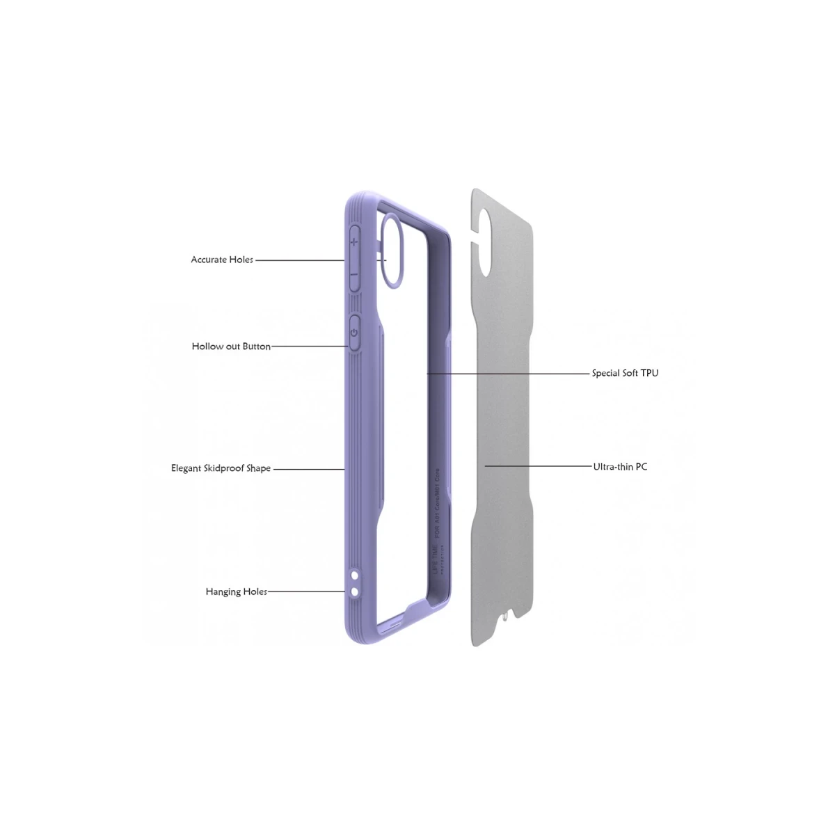 Newface Samsung Galaxy A01 Core Kılıf Platin Silikon - Siyah — görsel 5