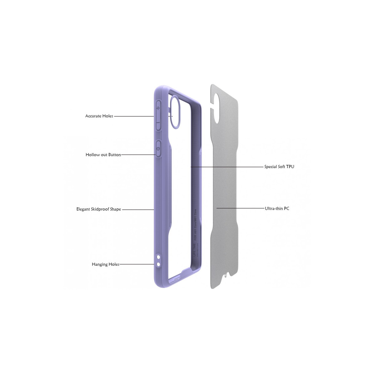 Newface Samsung Galaxy A01 Core Kılıf Platin Silikon - Siyah — görsel 8