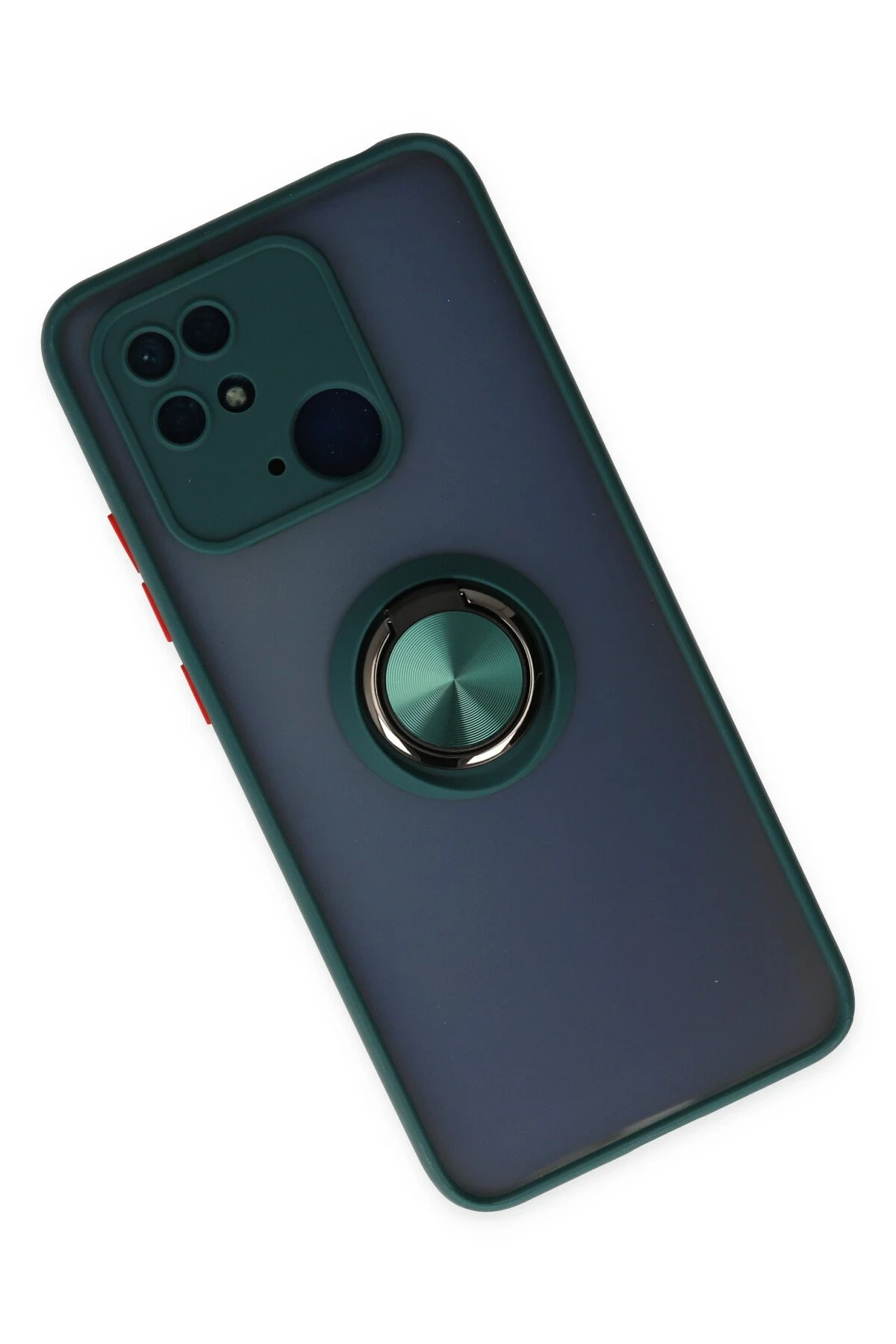 Newface Xiaomi Redmi 10C Kılıf Montreal Yüzüklü Silikon Kapak - Yeşil