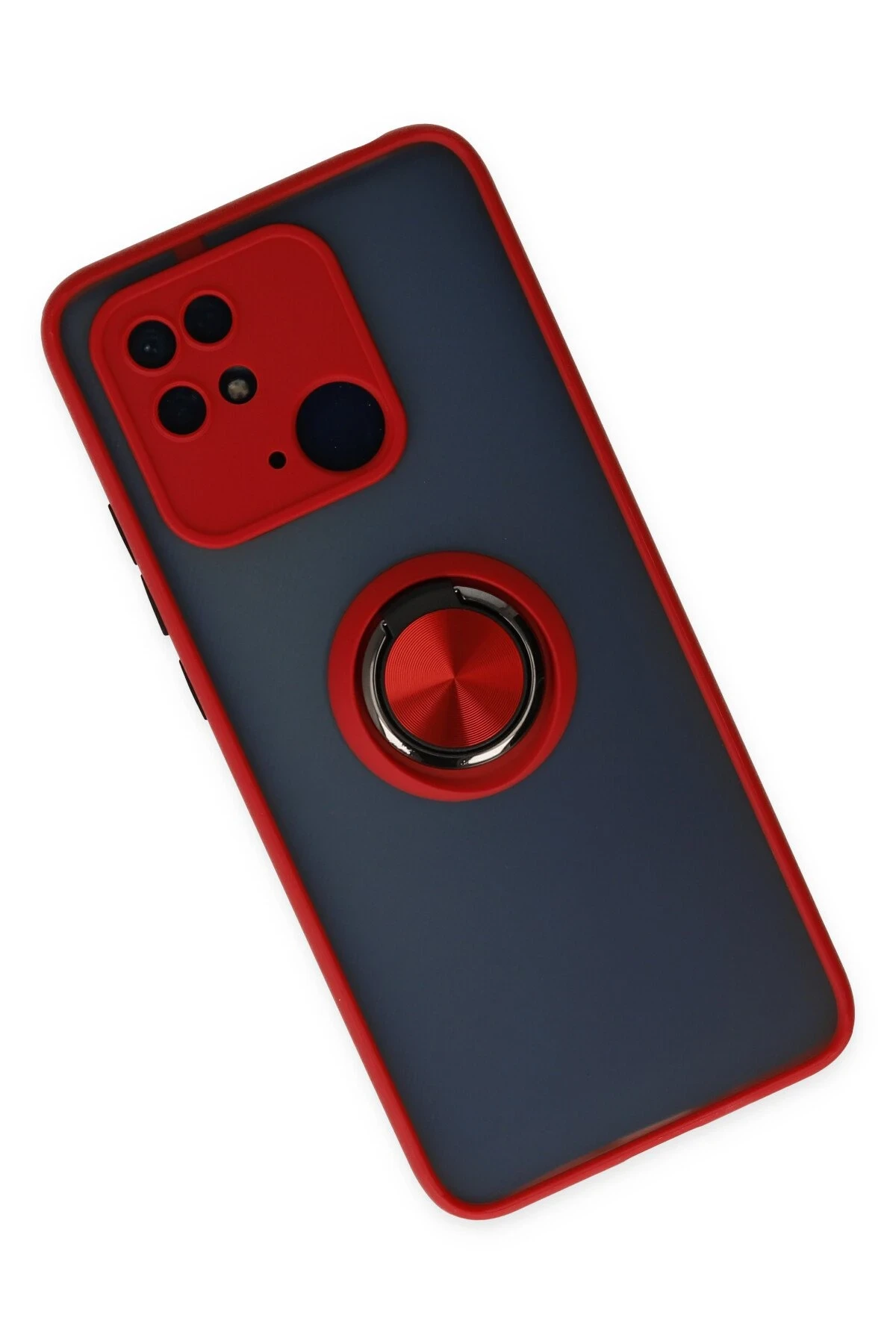 Newface Xiaomi Redmi 10C Kılıf Montreal Yüzüklü Silikon Kapak - Kırmızı