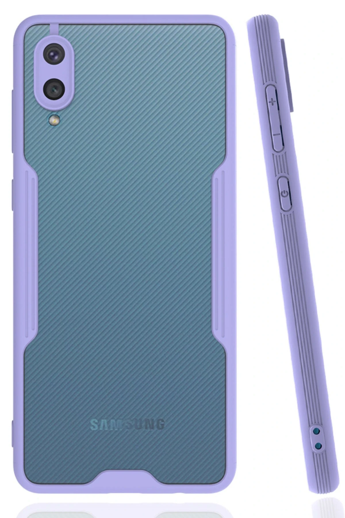 Newface Samsung Galaxy A02 Kılıf Platin Silikon - Lila