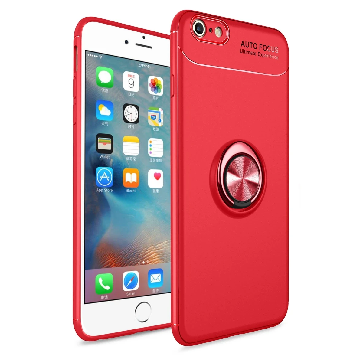 Newface Apple iPhone 6 Kılıf Range Yüzüklü Silikon - Kırmızı — görsel 8