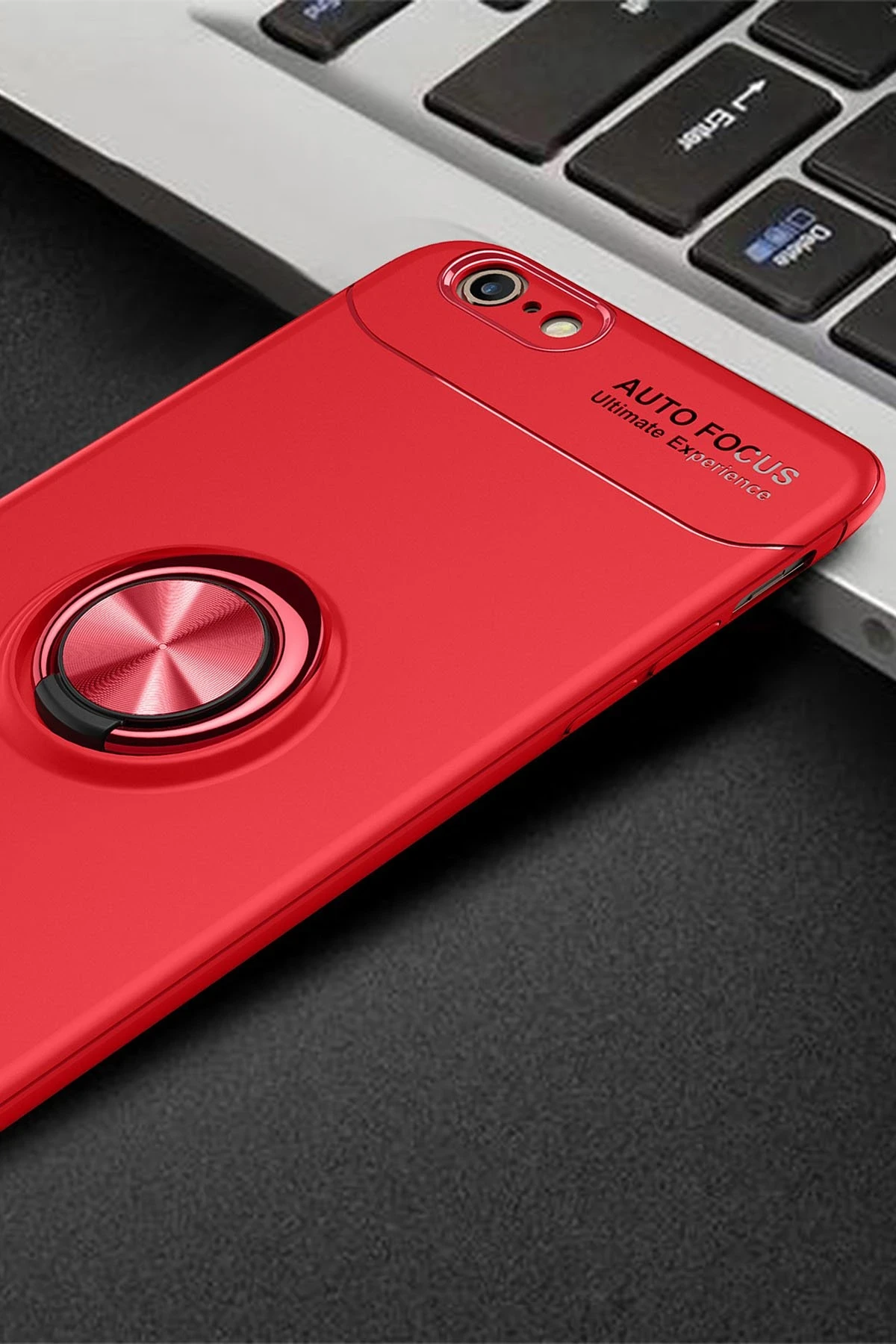 Newface Apple iPhone 6 Kılıf Range Yüzüklü Silikon - Kırmızı — görsel 2