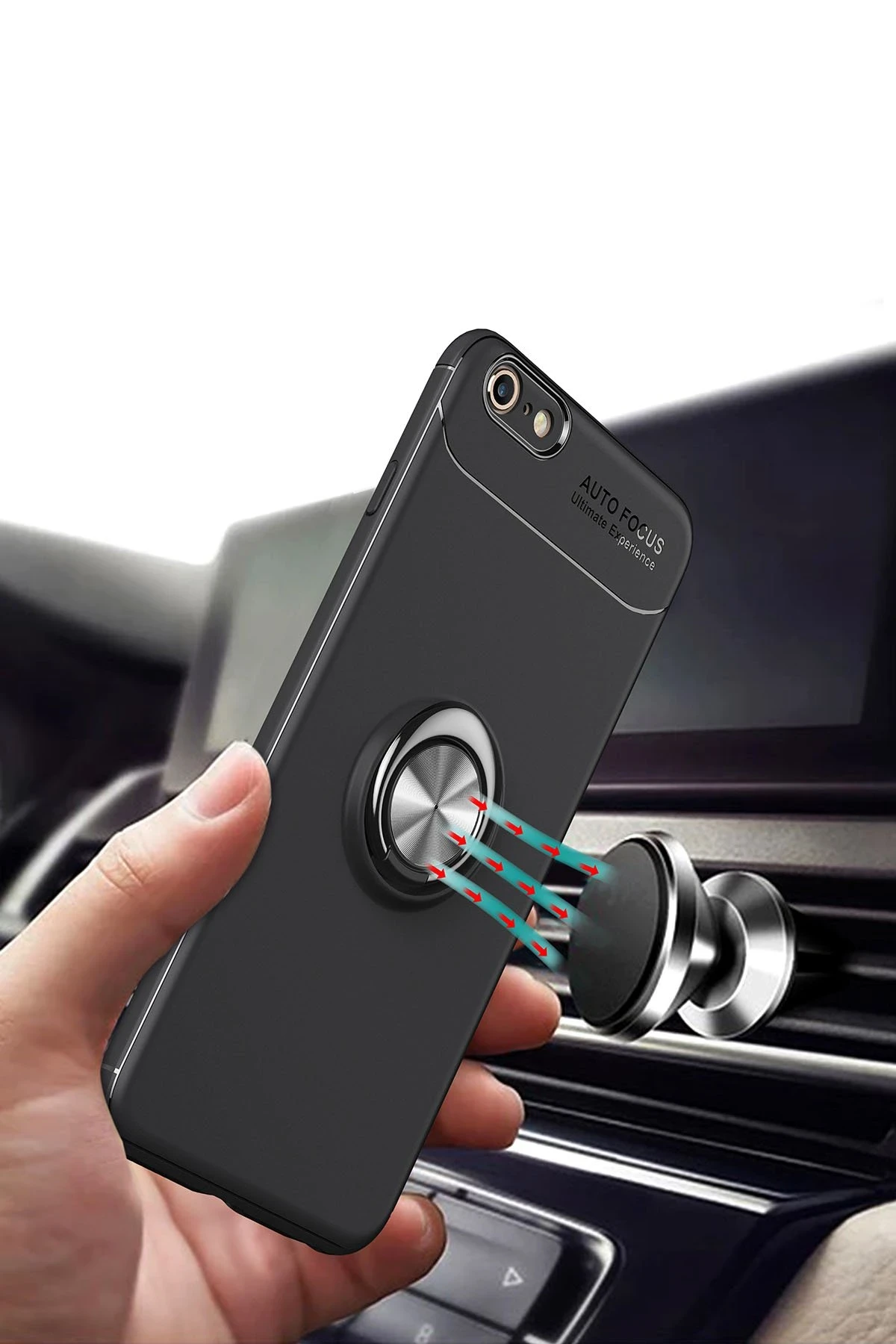 Newface Apple iPhone 6 Kılıf Range Yüzüklü Silikon - Kırmızı — görsel 6
