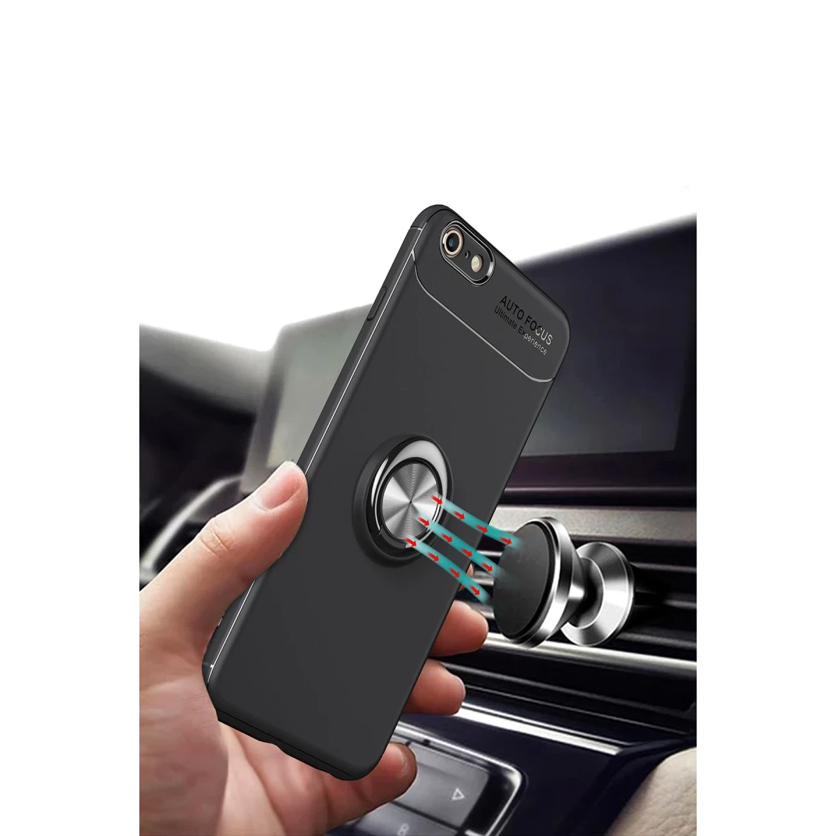 Newface Apple iPhone 6 Kılıf Range Yüzüklü Silikon - Kırmızı