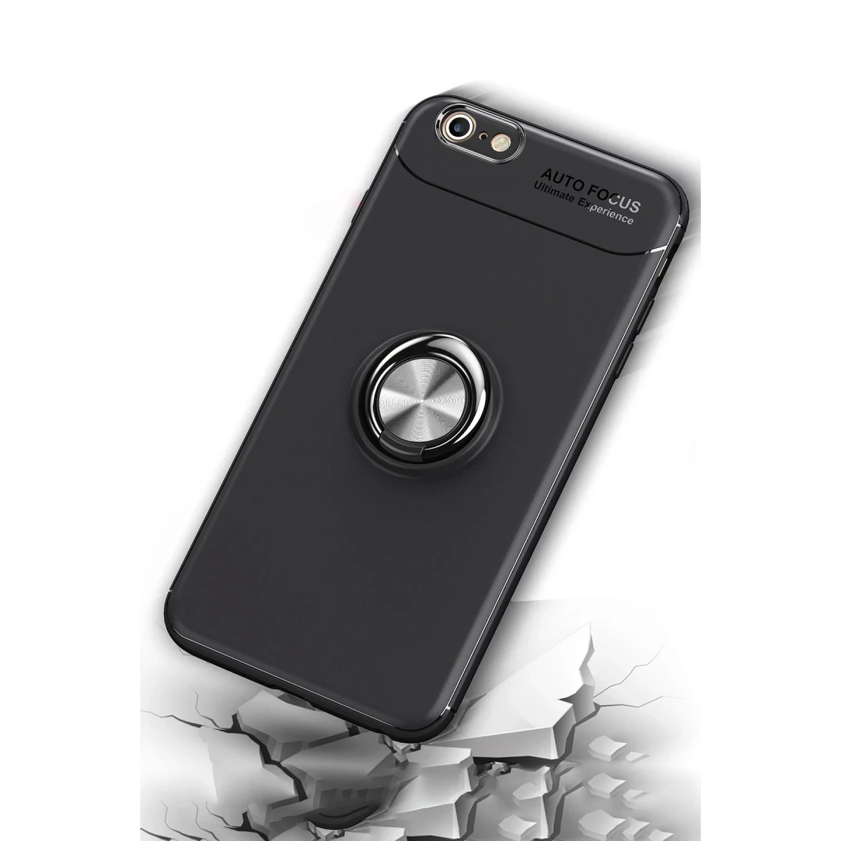 Newface Apple iPhone 6 Kılıf Range Yüzüklü Silikon - Kırmızı
