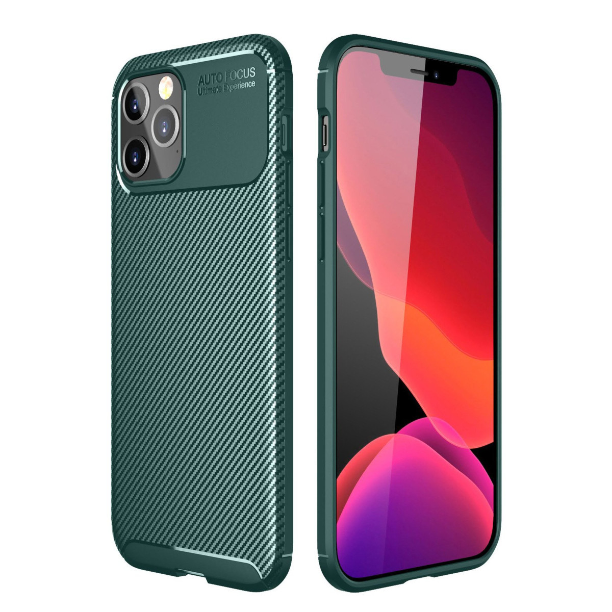 Newface Apple iPhone 12 Pro Kılıf Auto Focus Karbon Kapak - Yeşil — görsel 5