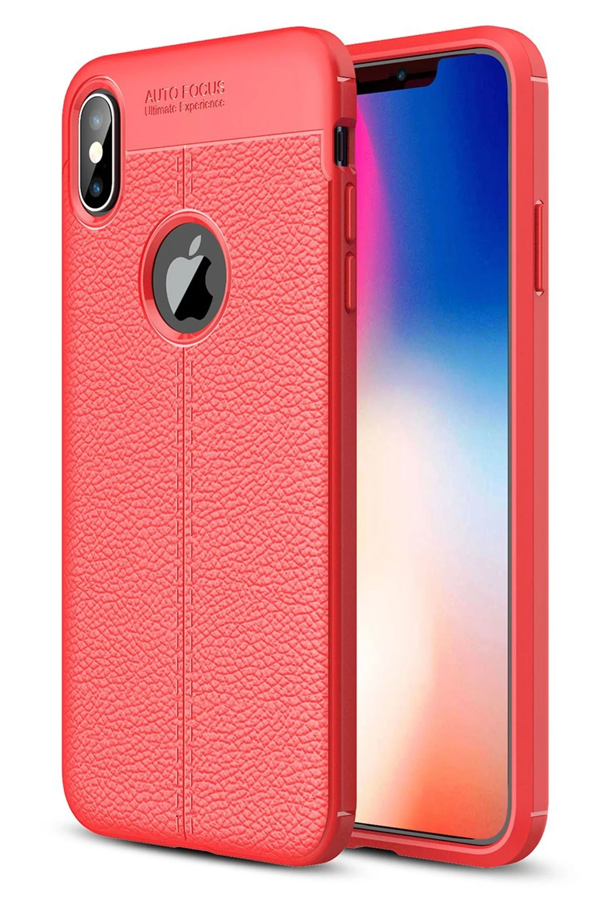 Newface iPhone XS Max Kılıf Auto Focus Kapak - Kırmızı