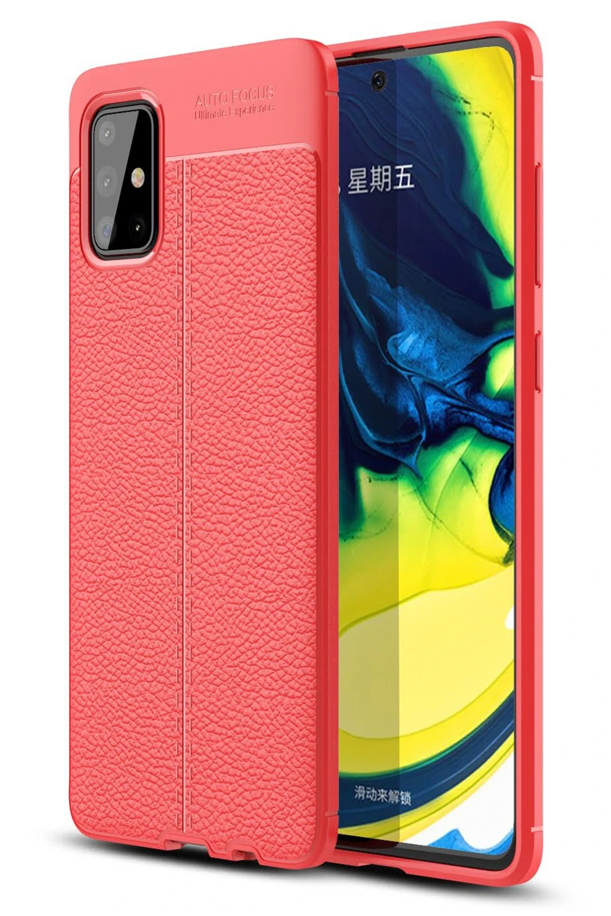 Newface Samsung Galaxy A71 Kılıf Auto Focus Kapak - Kırmızı