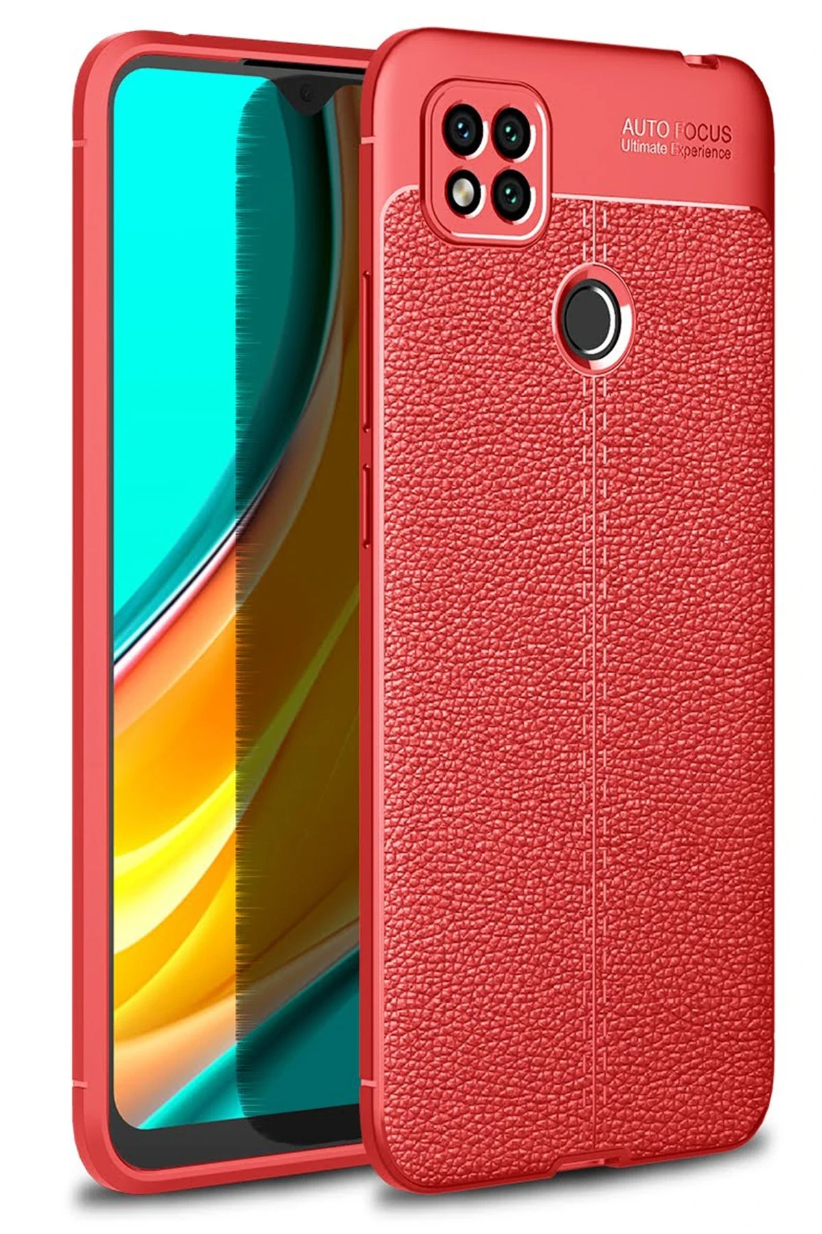 Newface Xiaomi Redmi 9C Kılıf Auto Focus Kapak - Kırmızı