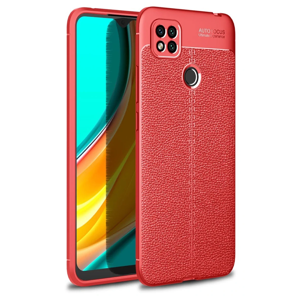 Newface Xiaomi Redmi 9C Kılıf Auto Focus Kapak - Kırmızı