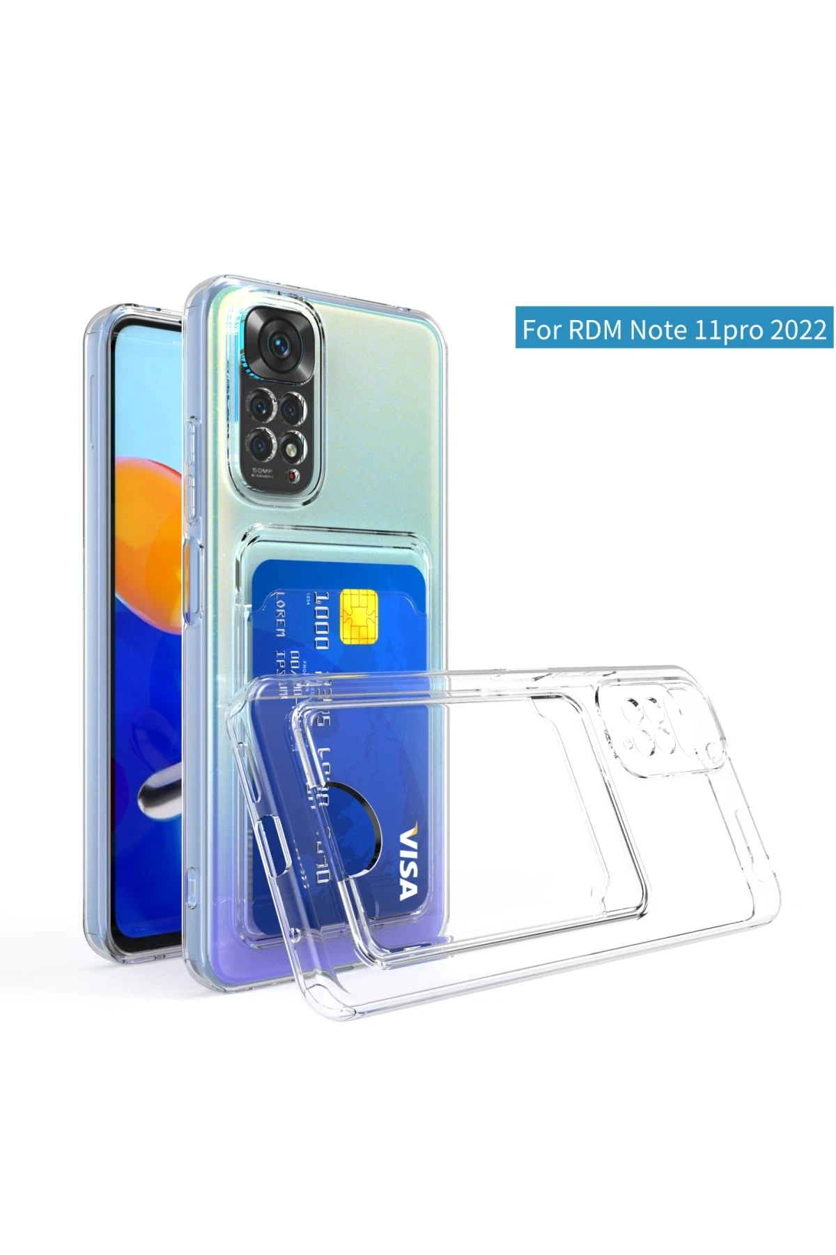 Newface Xiaomi Redmi Note 11 Pro Kılıf Kart Şeffaf Silikon - Şeffaf — görsel 9